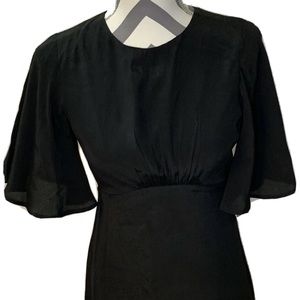 EXPRESS Black 3/4 Sleeve Rayon Fit and Flare Dress Women's Size XS NWT $59.50